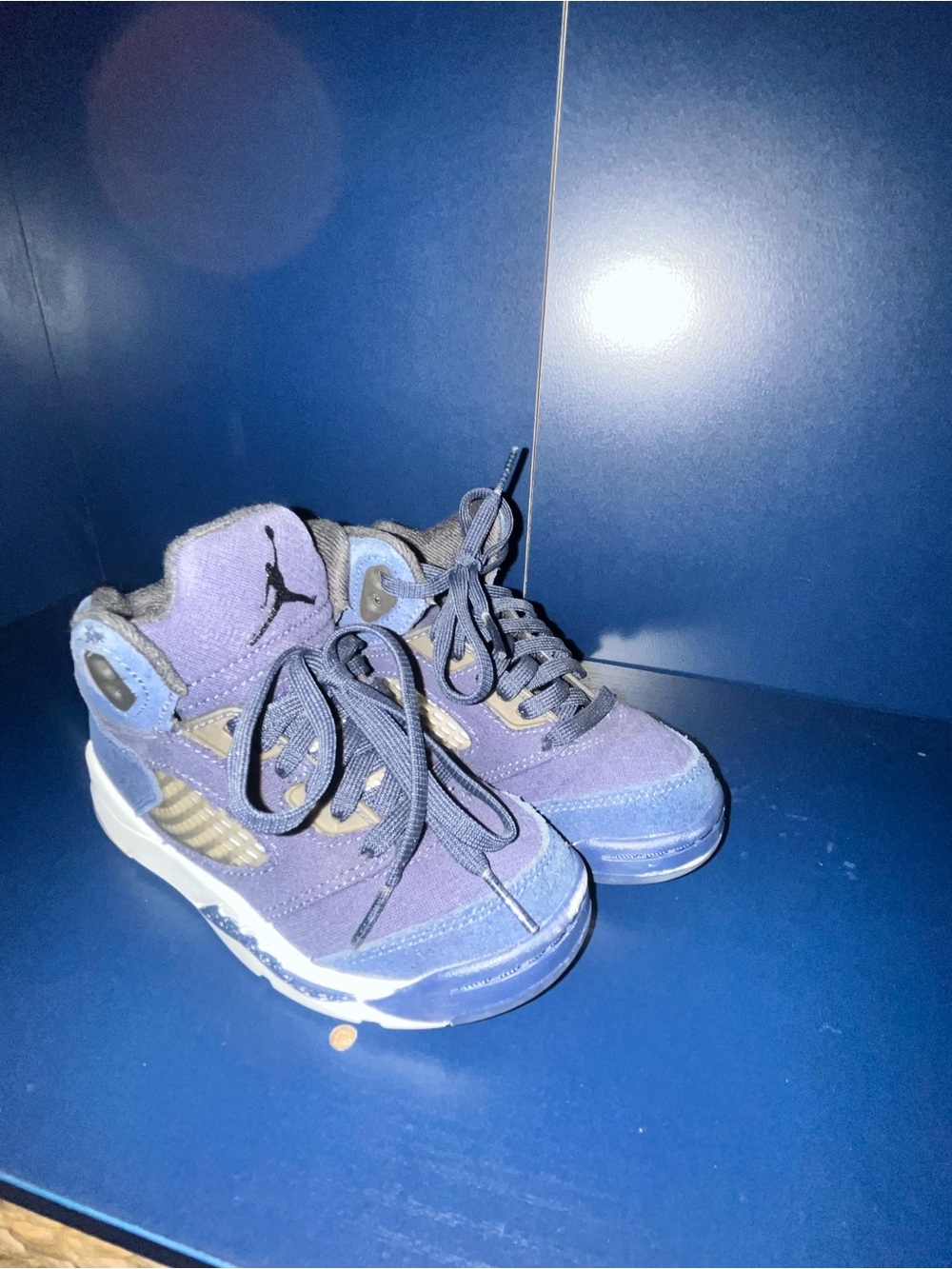 Jordan Kids' Purple and Navy Suede Sneakers